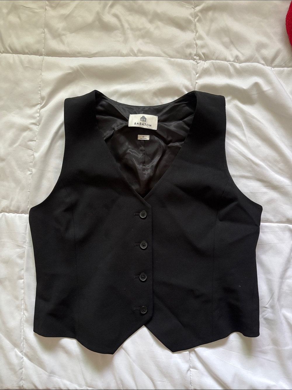 Babaton Black Tailored Button Vest